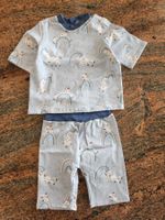 Baby Sommer-Pyjama hellblau Regenbogen/Zebramotiv Gr. 74 neu