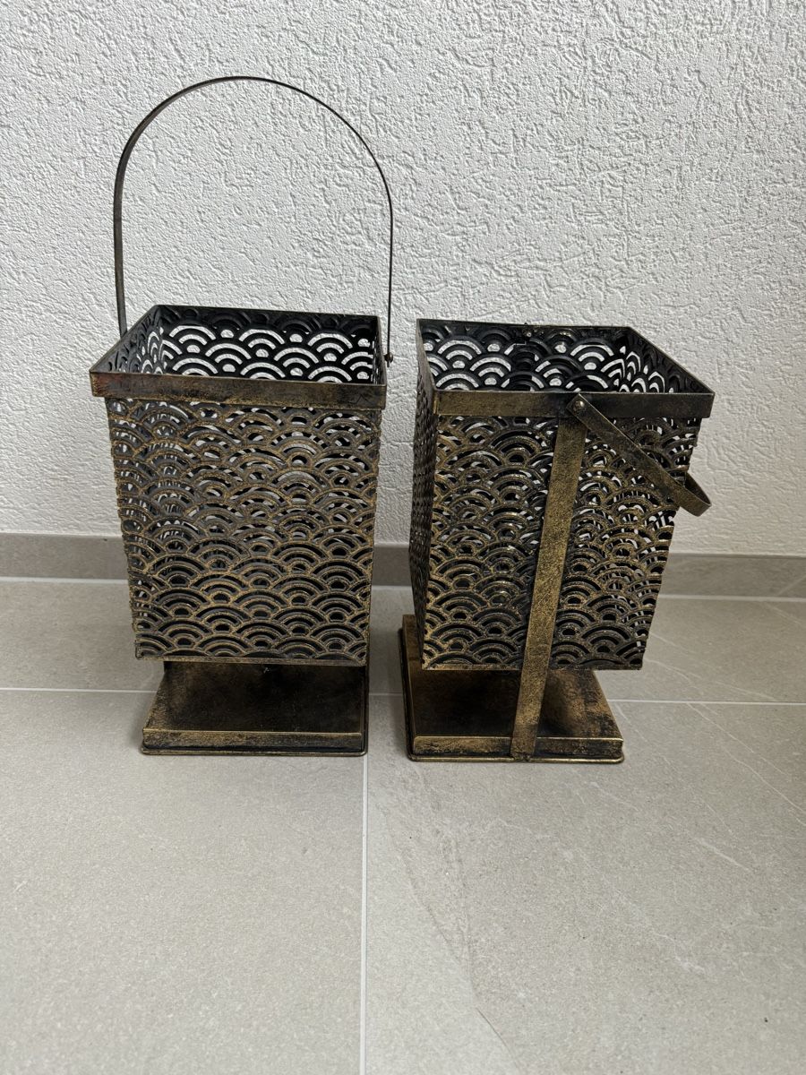 Lanterne: 2 Laternen eckig H 30 cm L/B 17 cm – Usato da Allschwil venduto da Kasi1010