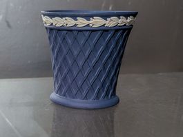 Wedgwood Jasperware Blue Basketweave Cup Vase Vintage