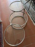 Vintage Beistelltisch drehbar Metall Glas rund