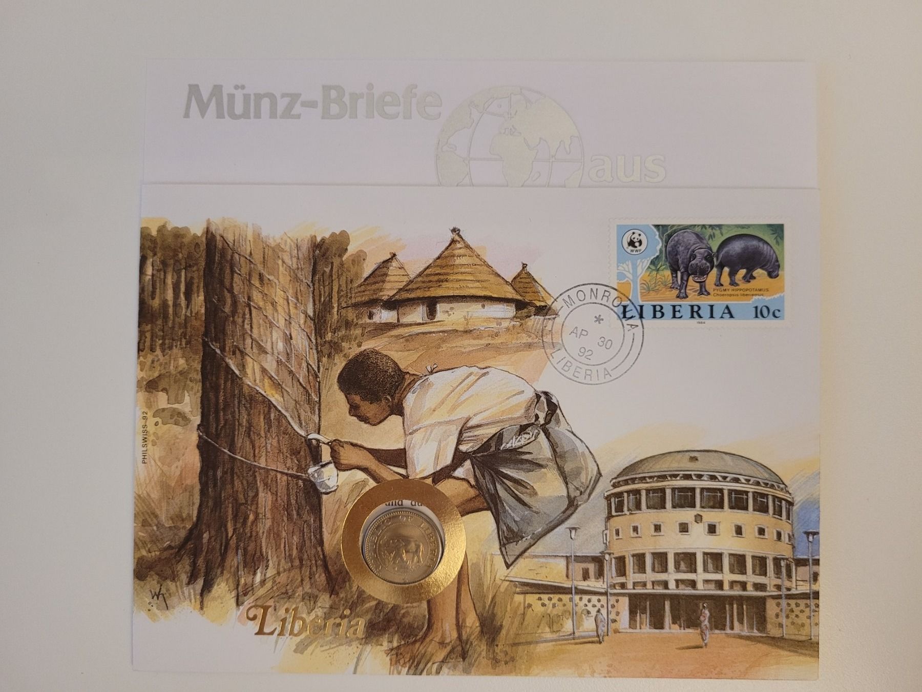 Tutti le monete: Liberia 1992 Münzbrief mit Beschrieb – Usato da Inwil venduto da Flower2325