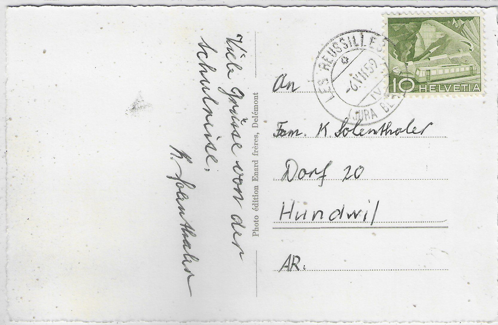 Cartoline postali: St. Ursanne - Vue generale – Usato da Ettingen venduto da Kartenplanet 1