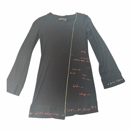 Cap Copine Dress Black Size S Printed Long Sleeve Used