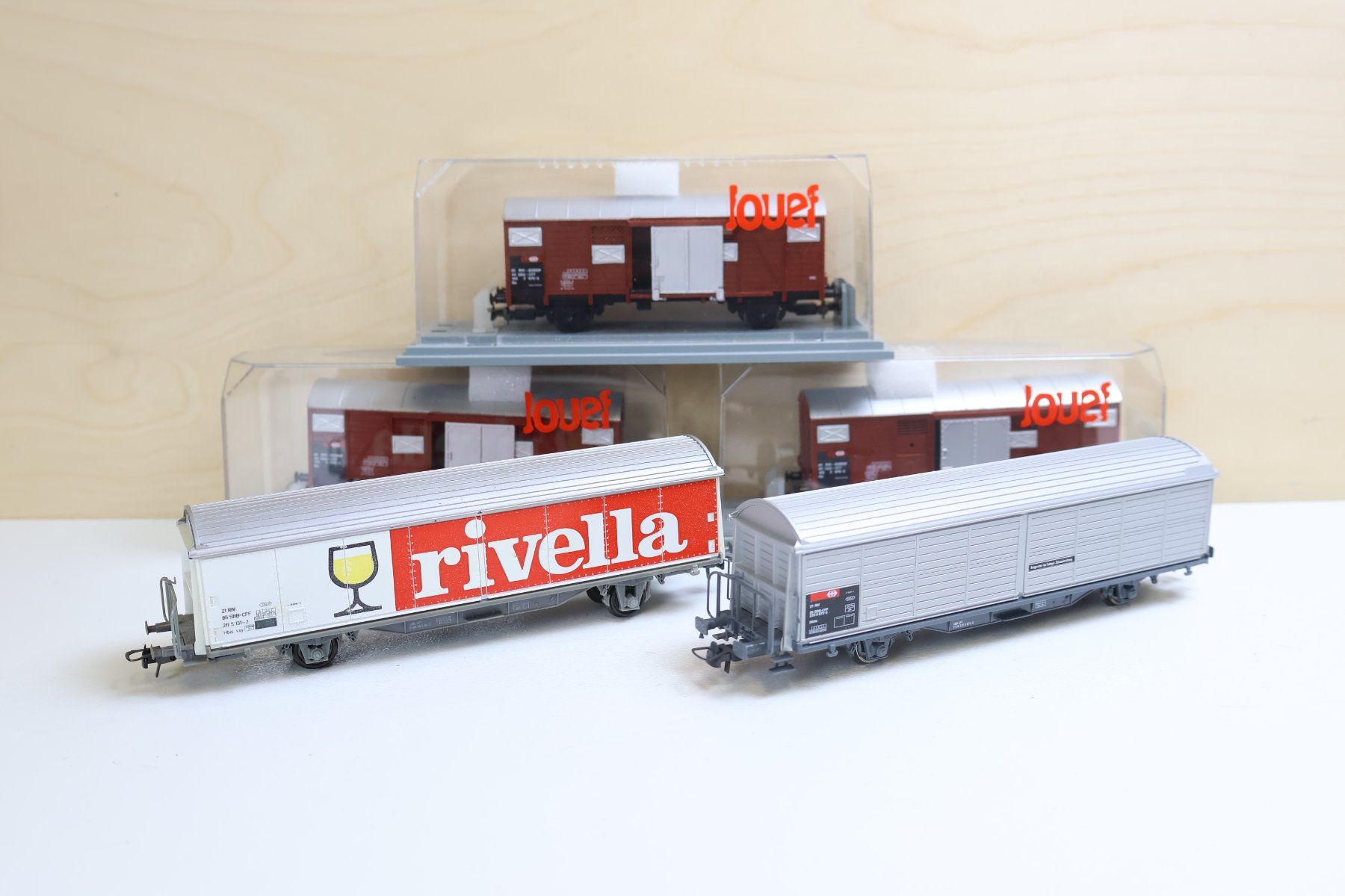 Jouef Modellini di ferrovie: JOUEF/Roco 5 x SBB Wagen - H0 selten – Usato da Winterthur venduto da Monstera 1