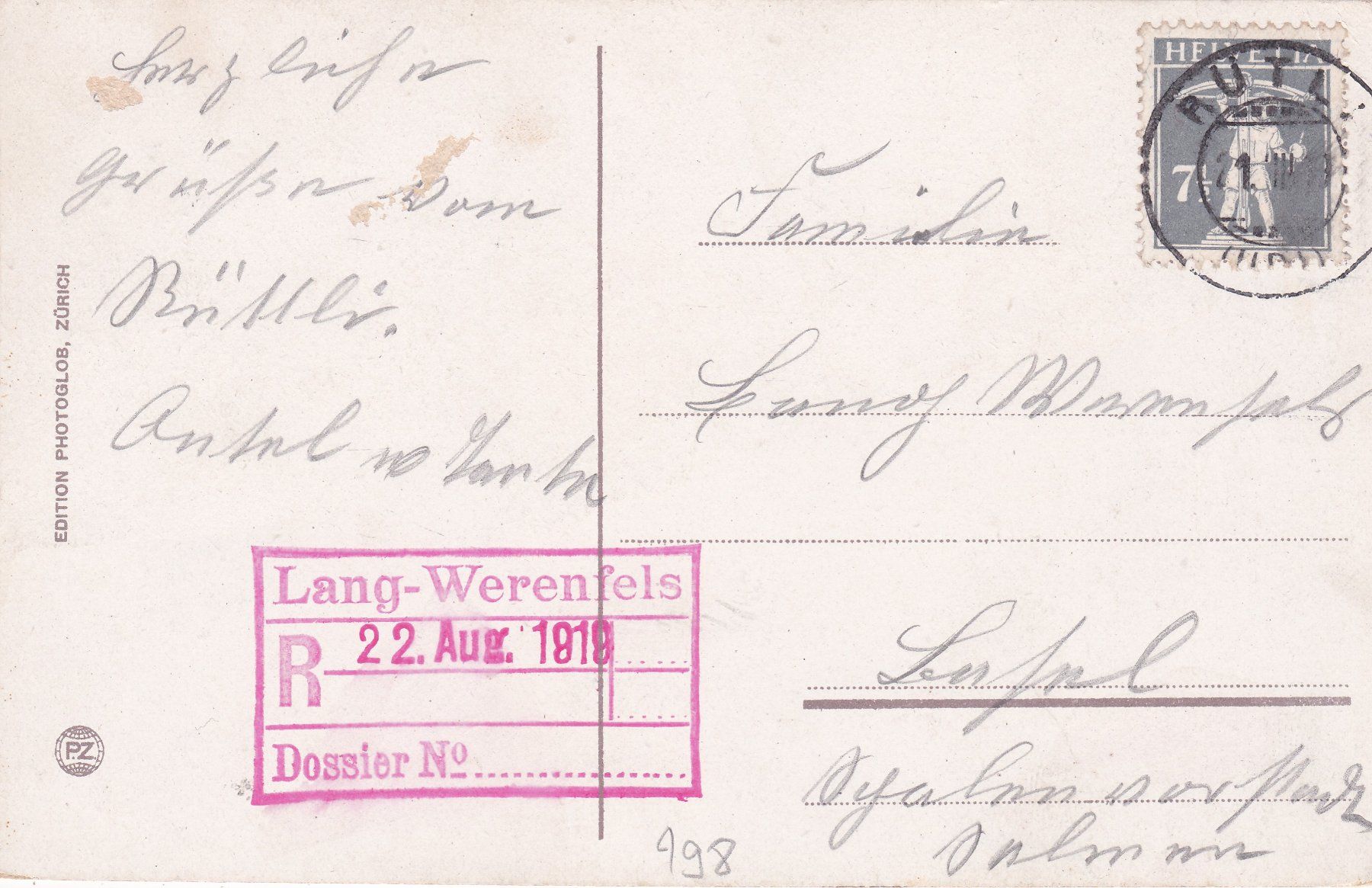 Cartoline postali: Rütli und die Mythen 1919 – Usato da Herisau venduto da Lisegrat2008 1
