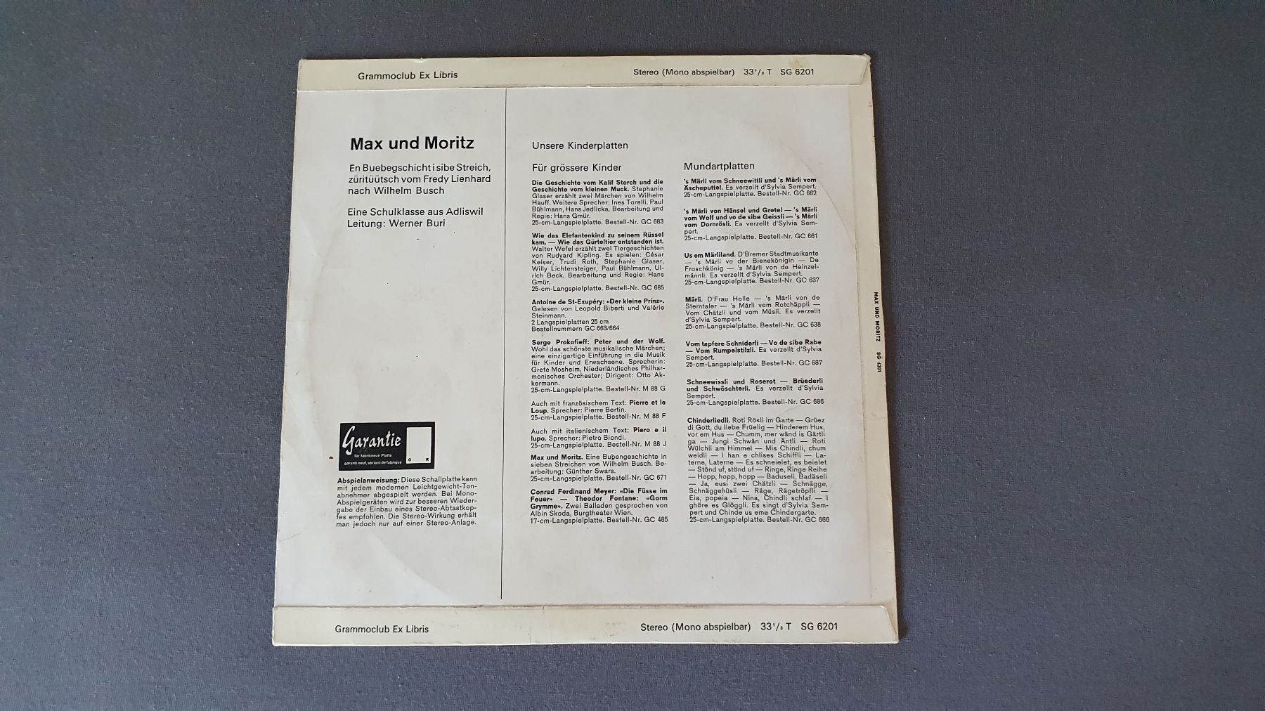Dischi in vinile: Max & Moritz Züritüütsch – Usato da Rapperswil SG venduto da bluelime 1