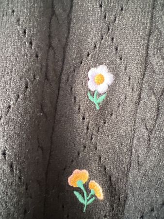 SALE 🌼 Strickpullover mit Blumenmuster, Object, M