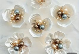 12 Stk 3D Blumen Applikationen zum aufnähen