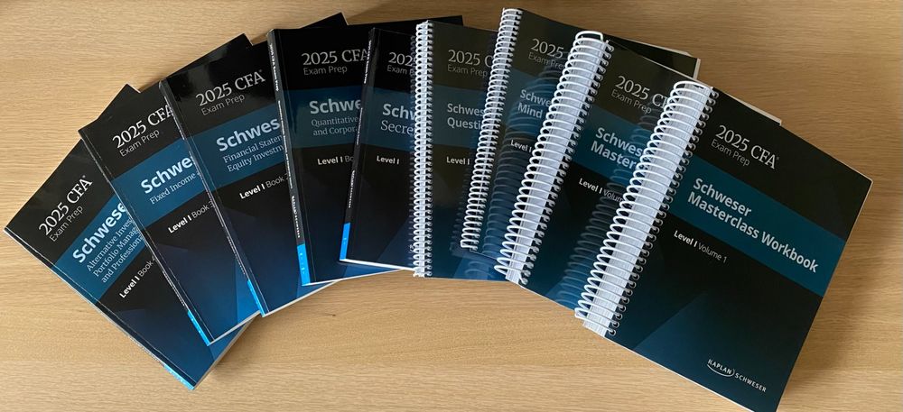 CFA Level 1 Kaplan Schweser 2025 Books – Full Study Set (Neu (gemäss ...