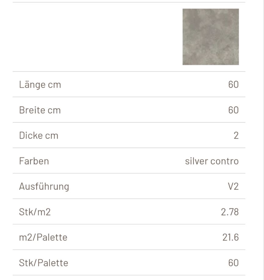 Rivestimenti per pavimenti: Gartenplatten Keramik 60x60x2cm 50 Stk – Usato da Muri AG venduto da schtrebi 2
