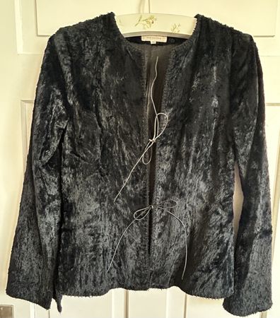 Hennes Collection Black Faux Fur Jacket Size 36 - Chic!