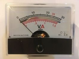 Drehspulinstrument 0 - 30V / 0-1,5A DC