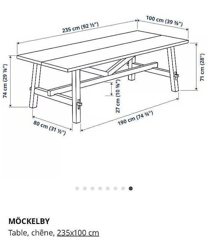Ikea Tavoli: Table IKEA MÖCKELBY en chêne massif  état comme neuf – Usato da Chavannes-Renens venduto da roi_5822 4