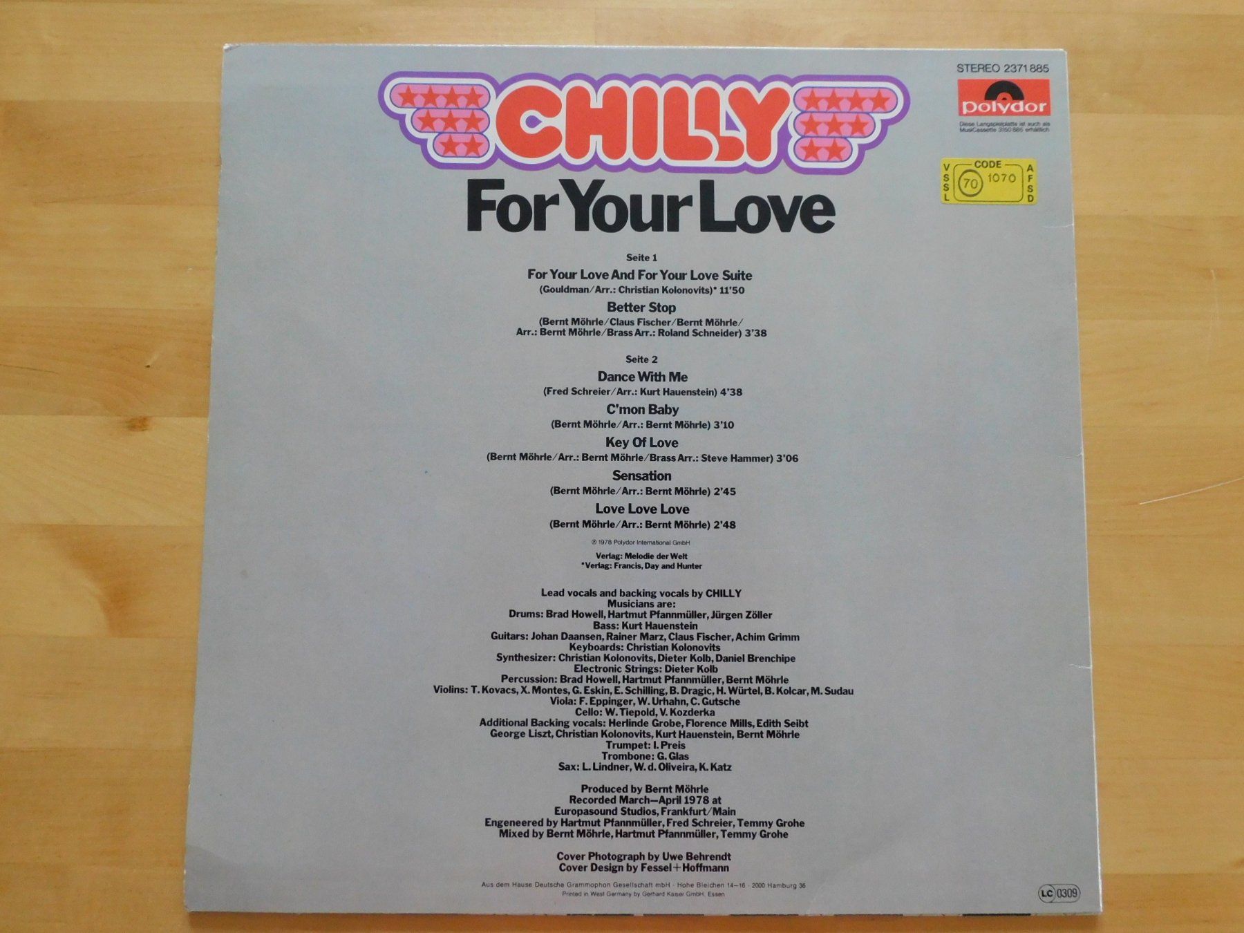 Dischi in vinile: Chilly - For Your Love – Usato da Emmenbrücke venduto da Dickens 1