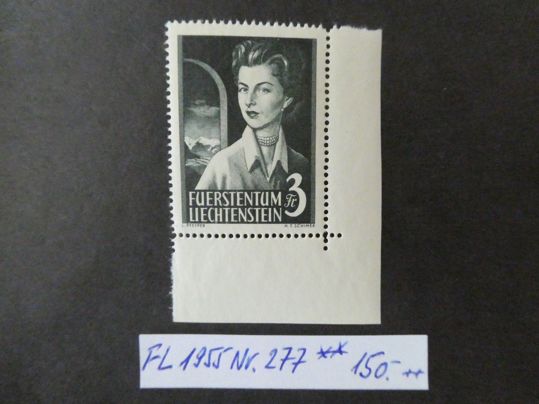 Tutti i francobolli: FL 1955 Nr. 277 postfrischer Eckrand – Usato da Lausen venduto da Herbamare01
