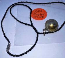 Klangkugel mit 2 Delfine Messing weiss/gelb 60 cm. L (KG1)