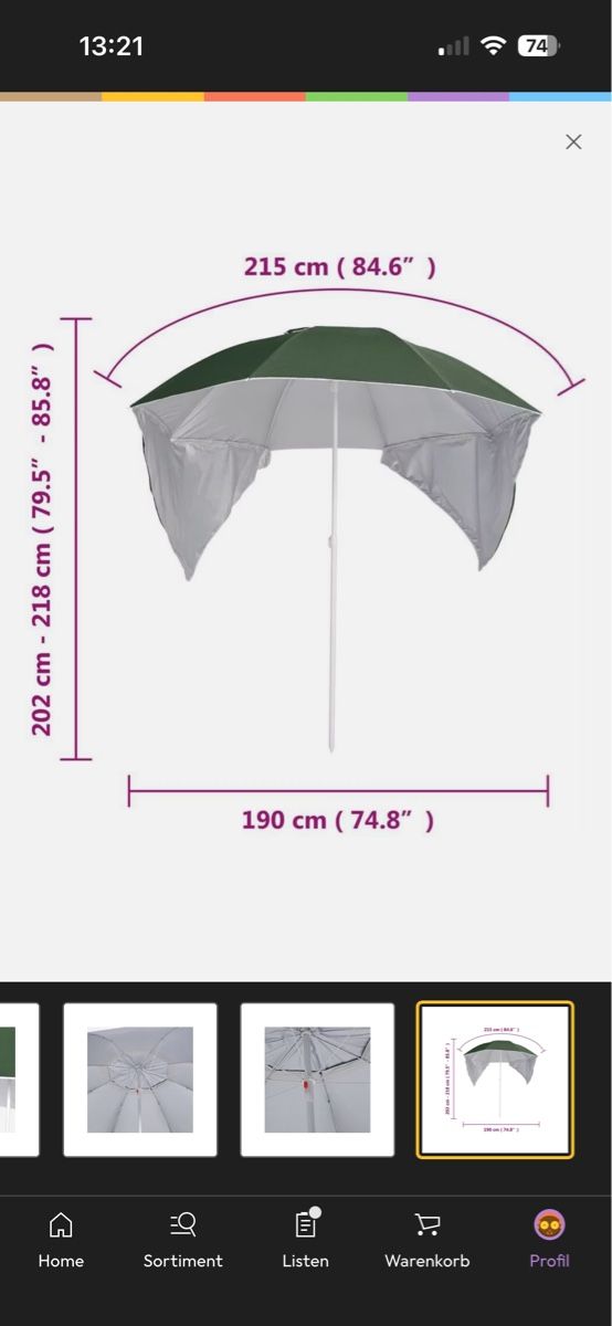 Vidaxl Sonnenschirme: Sonnenschirm – Neu und originalverpackt aus Zürich von AmT15 1