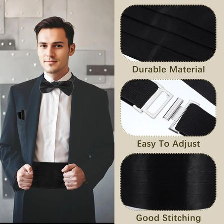 Herren Kummerbund Satin Veranstaltungen Verstellbar Formelle
