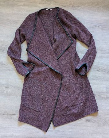 Gilet long bordeaux/noir - M