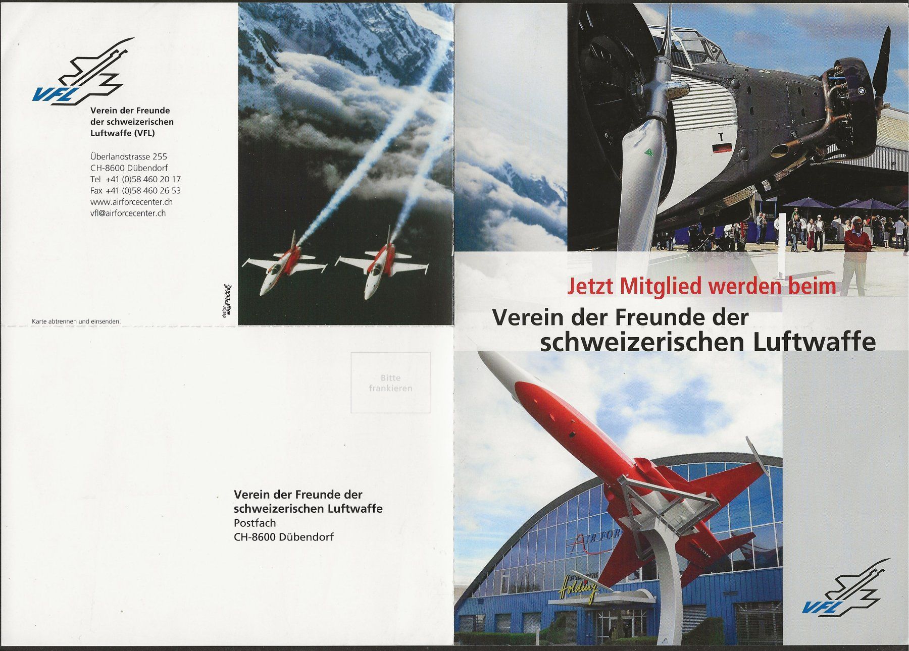 Schweizer Armee Documenti: Luftwaffe Freunde VFL Flugzeug Armee Schweiz Flyer Infoblatt – Usato da Müswangen venduto da buyin 2