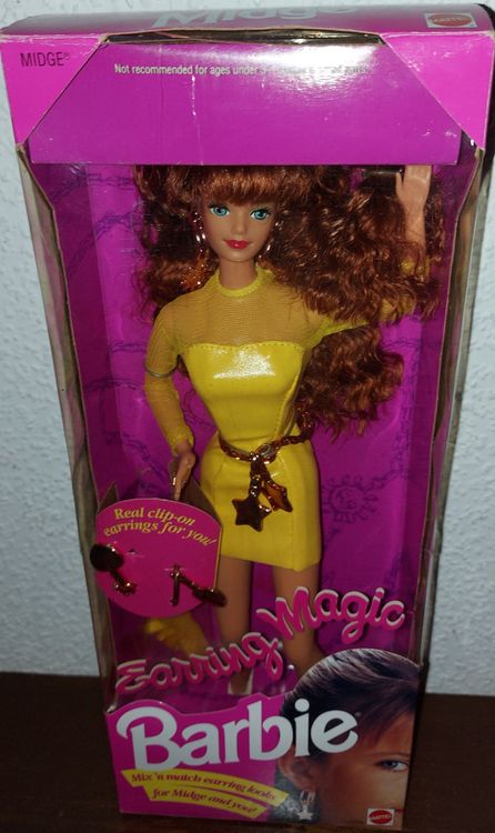 Barbie Earring Magic 1992 Brune - NRFB - Collection Mattel Malaisie