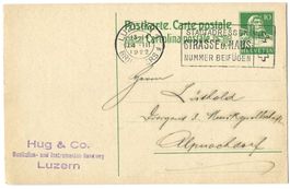 1922 Postkarte Katalog-Nr. 73 von Hug & Co. Luzern