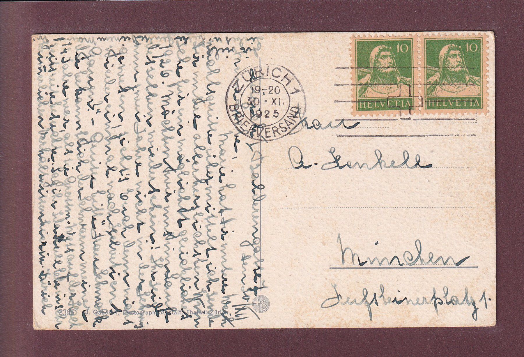 Cartoline postali: Am ZÜRICHSEE - 1925 – Usato da Pully venduto da nicecards 1