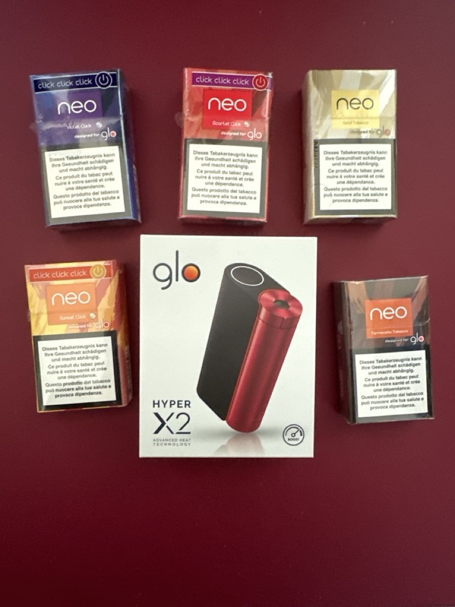 Glo Altri Prodotti per fumatori: Glo Hyper X2 Tabakerhitzer mit Neo Sticks Set – Nuovo e nell'imballaggio originale da Wädenswil venduto da