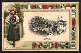 St. Gallen, Ortsansicht, Schweizerin mit