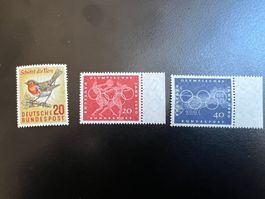 3 timbres neufs** 1957/60 RFA selon photo