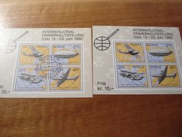Block Norwegen 1980, Aviatik-Motiv, ** + ET-o