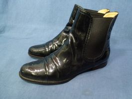 UNÜTZER ECHT LEDER LACK STIEFELETTE GR 39 2 X GETRAGEN LEDER