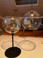 2 passende Glaskugel-Lampen  Stehlampe & Hängelampe