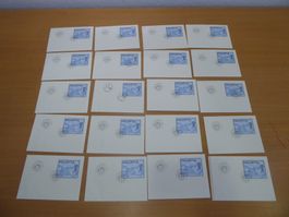 21 Stück FDC Stickerei Marken