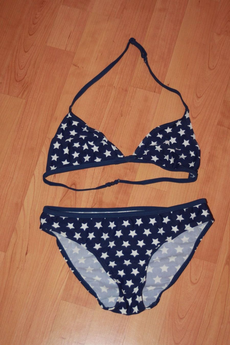Sanetta Badekleider & Bikinis: marine Bikini 176 Sanetta mit weissen Sternen – Neu (gemäss Beschreibung) aus Wenslingen von Strick4Alpaca