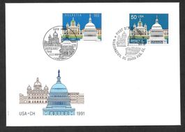 FDC 811 Gemeinschaftsausgabe CH/USA ET 22.2.1991