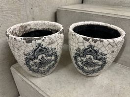 Flower pot planter vintage shabby chic🤍 Blumentopf Übertopf