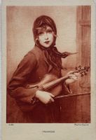 Künstler Karte, Frau mit Geige, Violine, Musik