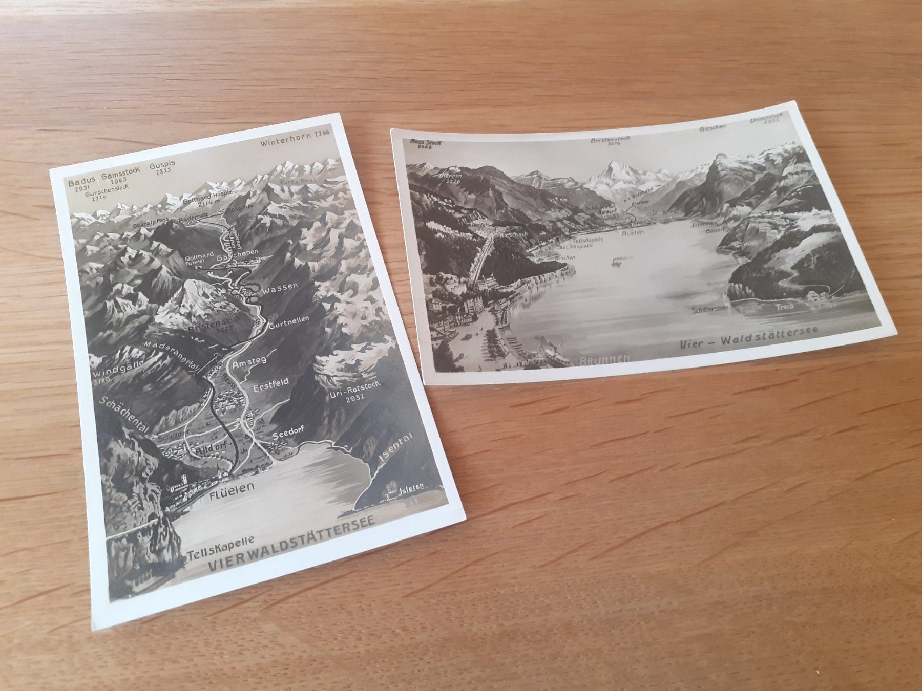 Ansichtskarten: VIERWALDSTAETTERSEE - 2 x PANORAMA – Gebraucht aus Winterthur von Ornyx7