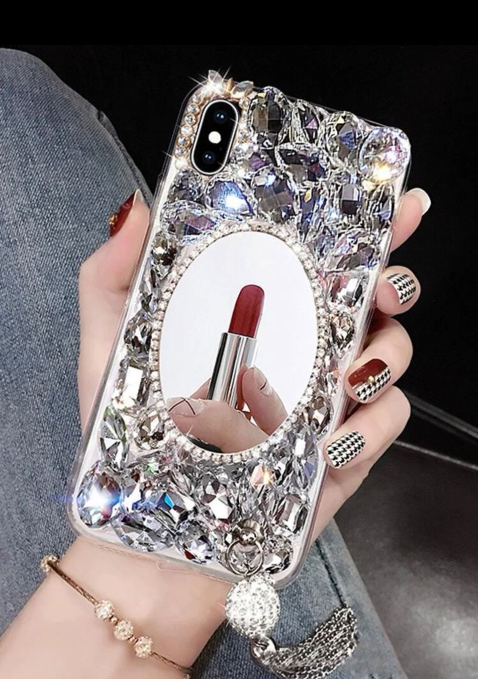 Cover & Protezioni schermo: + strass- Dekor-Spiegel handy hülle Diamant Iphone 14Pro max – Nuovo e nell'imballaggio originale da Amriswil venduto da JaJa-Express 3