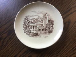 Zierteller Keramik Kirche Lenk Motiv 20 cm Durchmesser
