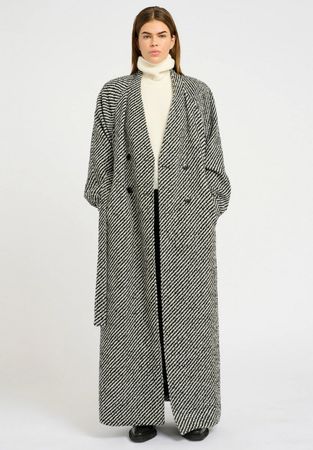 Manteau Gestuz Trench - black white boucle