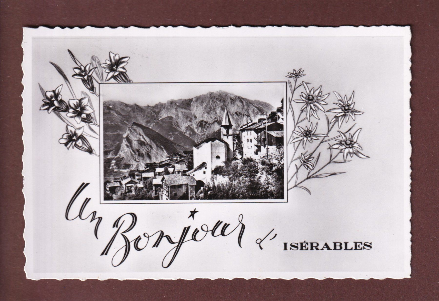Cartoline postali: Un Bonjour d'ISERABLES - 1956 – Usato da Pully venduto da nicecards