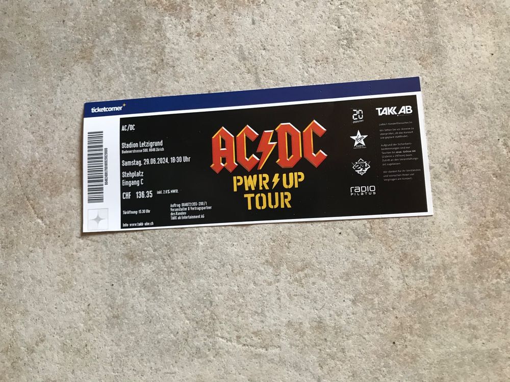 Billet AC/DC Zurich | Kaufen auf Ricardo