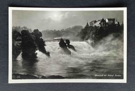 AK Rheinfall mit Schloss Laufen ungelaufen