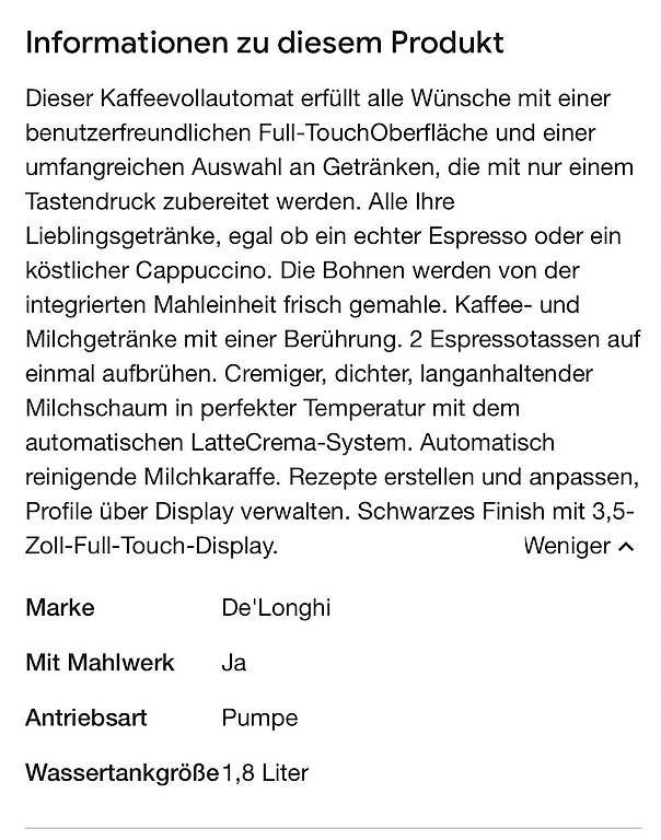 Macchine per caffè & Macchine per espresso: De Longhi Dinamica Plus  – Usato da Guntershausen venduto da elv_7hn5 3