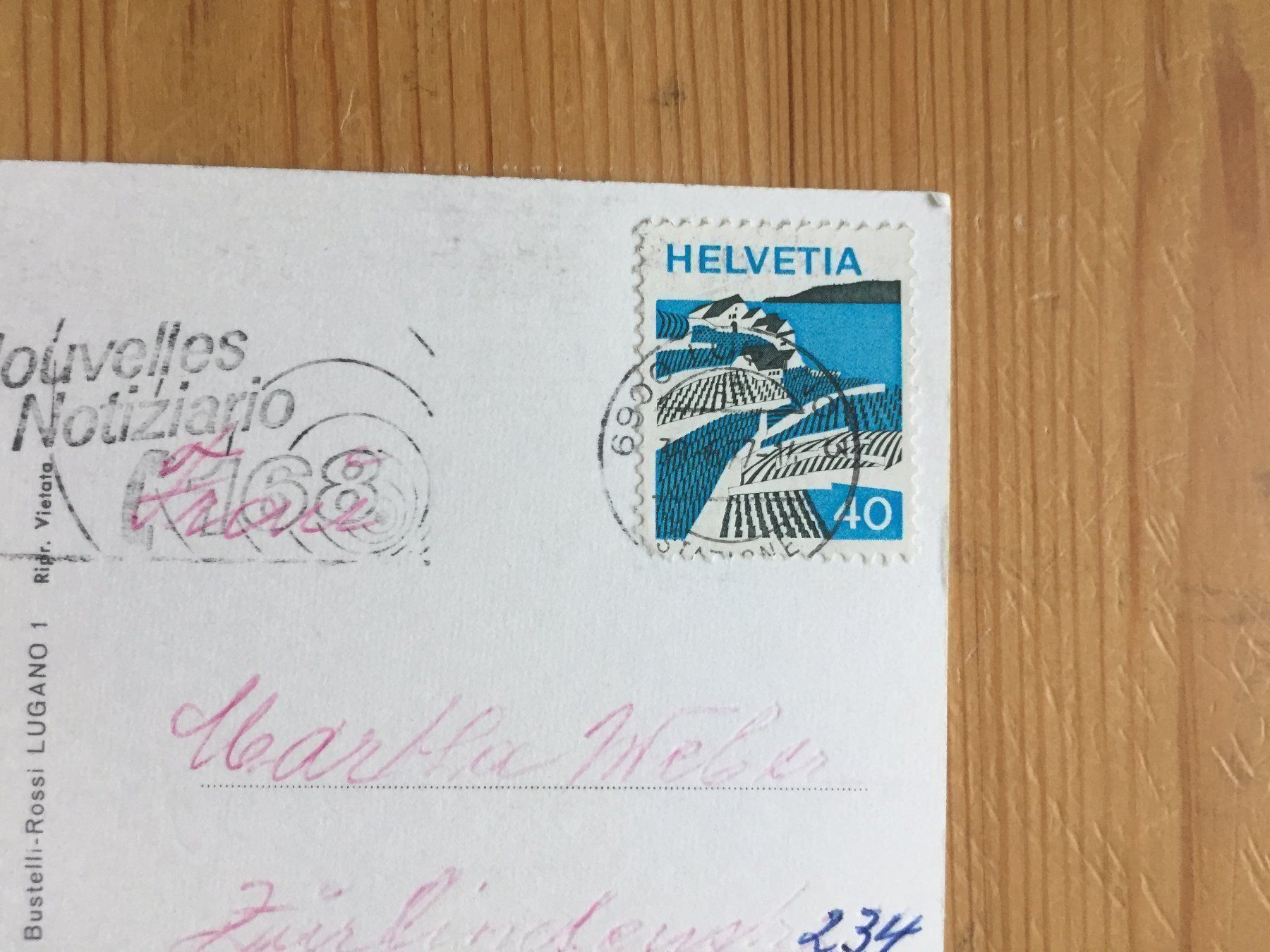 Cartoline postali: Caslano - AK 1977 – Usato da Oberuzwil venduto da Henri09 1