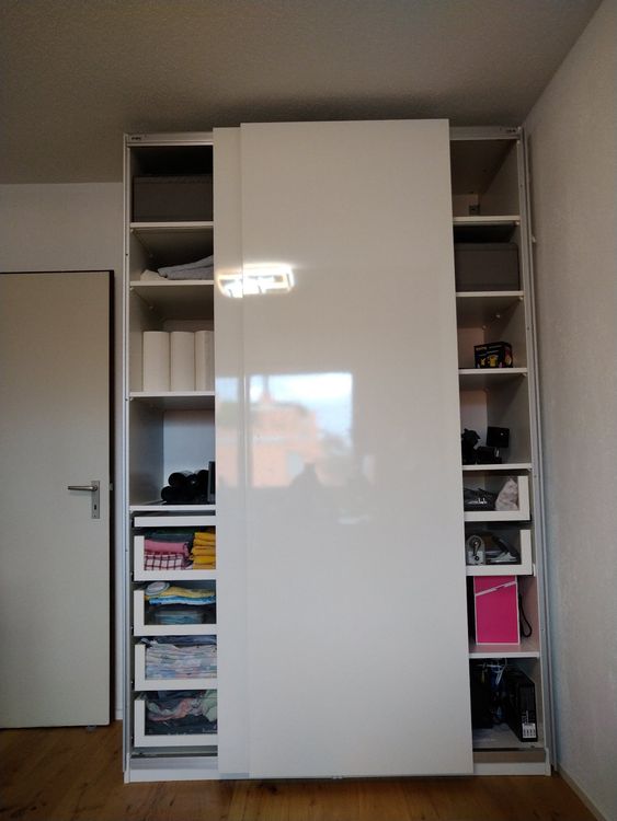 IKEA Pax Kleiderschrank 2x75cm mit Schiebetüre weiss Kaufen auf Ricardo