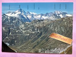 Blick vom Furka-Pass gegen Gletsch, Grimsel-Passstrasse, 