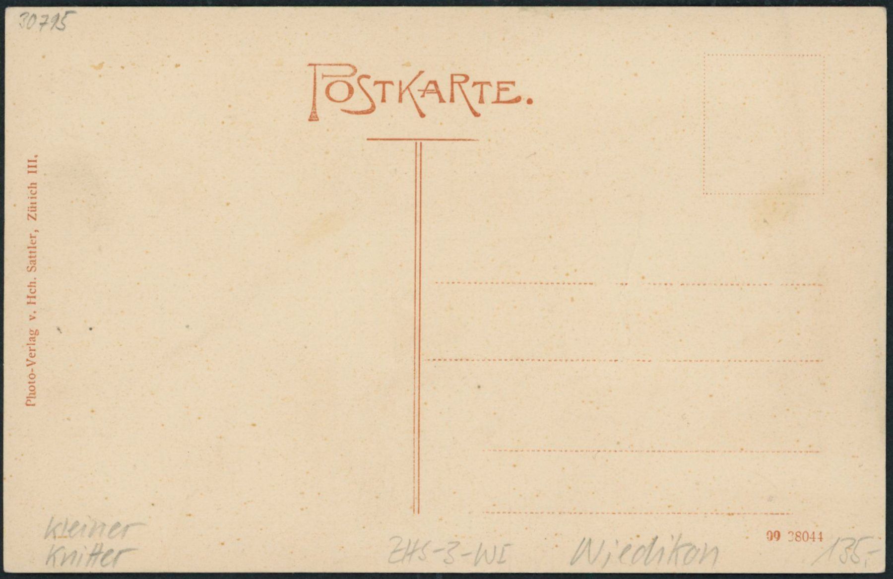 Cartoline postali: ZHS Wiedikon - Zürich – Nuovo (secondo la descrizione) da Schindellegi venduto da leecollect 1